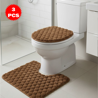 طقم سجاد حمام من 3 قطع مضاد للانزلاق