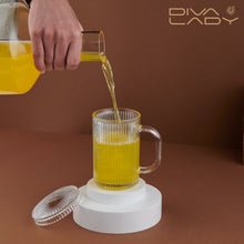 كوب زجاج بغطاء