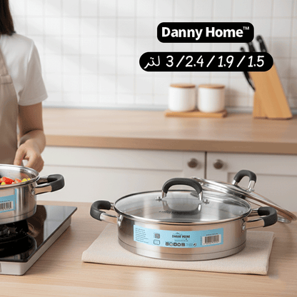 قدر طبخ ستانلس مع غطاء
