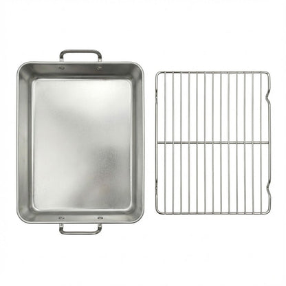 صينية تحميص من الألومنيوم مع رف