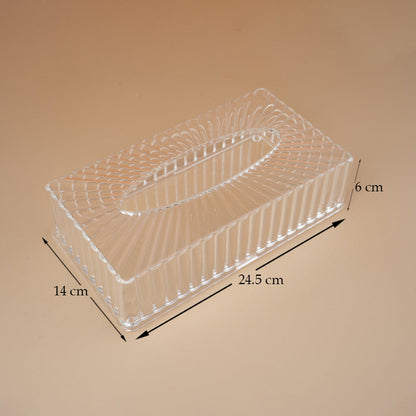علبة مناديل شفافة