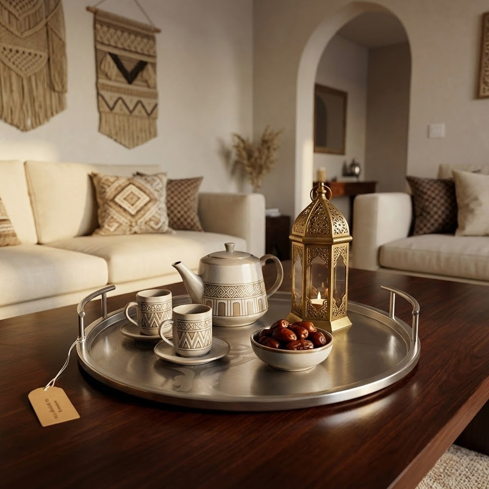 صينية تقديم معدنية