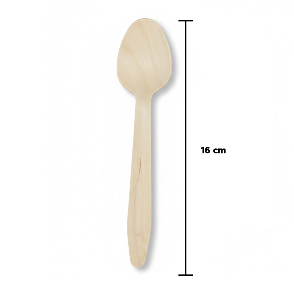 ملاعق خشبية للاستخدام مرة واحدة (100 قطعة)