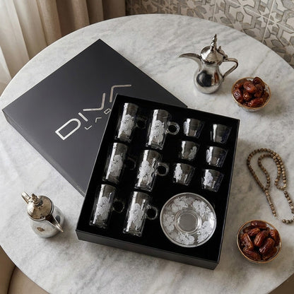 طقم استكانة وفنجان 18قطعة Diva Lady