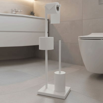 حامل ورق تواليت مع فرشاة