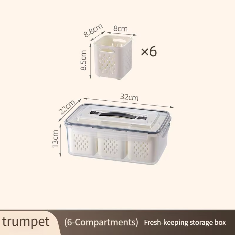 علبة حفظ وتنظيم الخضار مع سلة تصريف