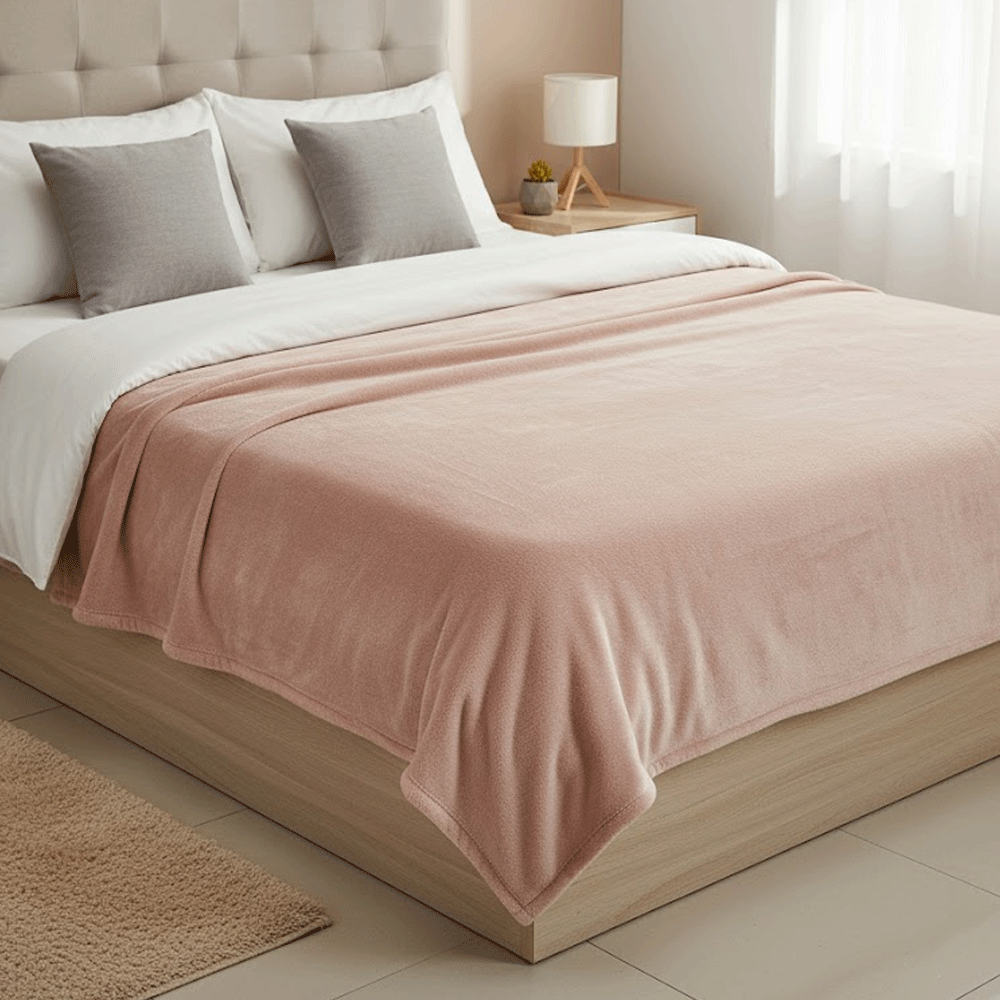 بطانية قطيفة ناعمة فاخرة وردي