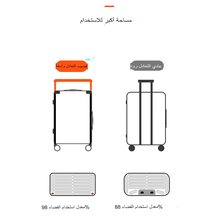 حقيبة سفر خفيفة الوزن متعددة الوظائف مع شحن USB، سعة كبيرة 20 أو 24 بوصة