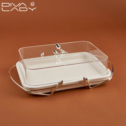 طبق تقديم مع غطاء وسط