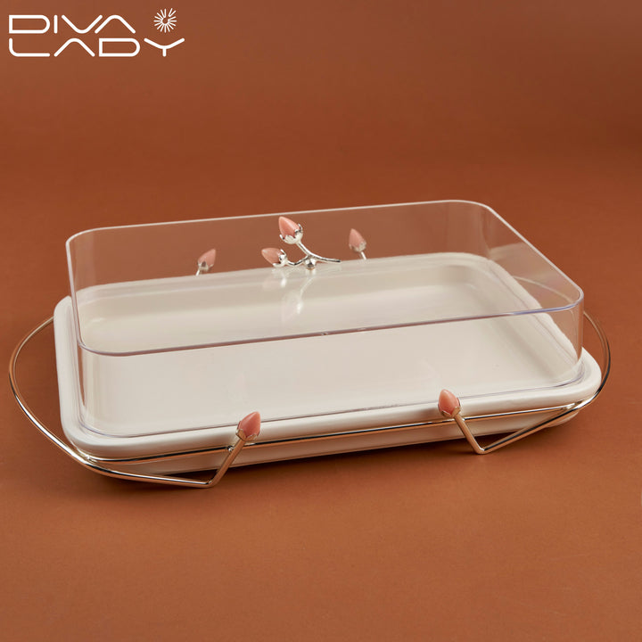 Large serving platter with lid