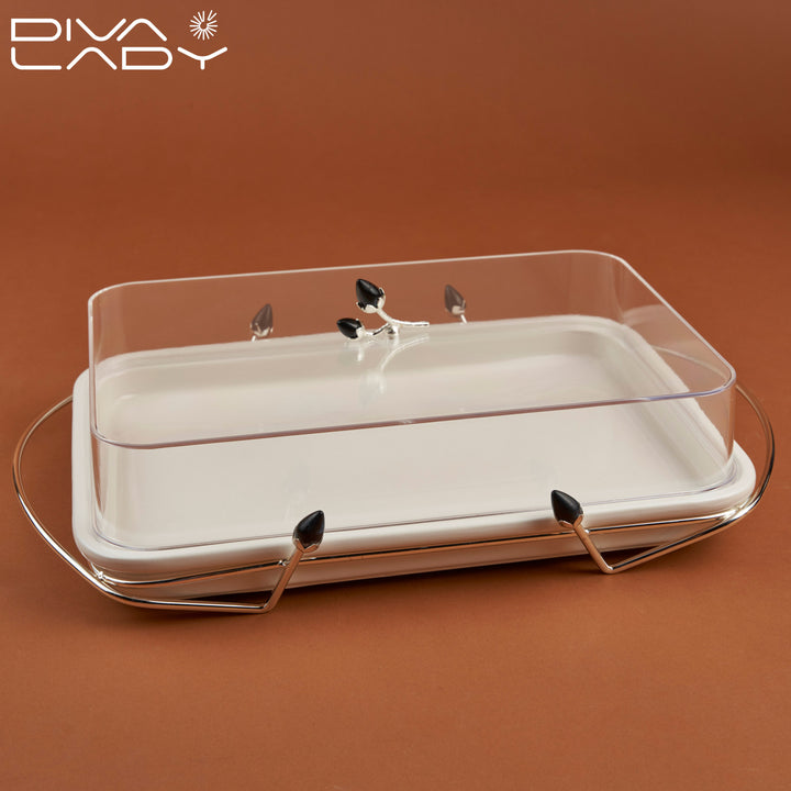 Large serving platter with lid