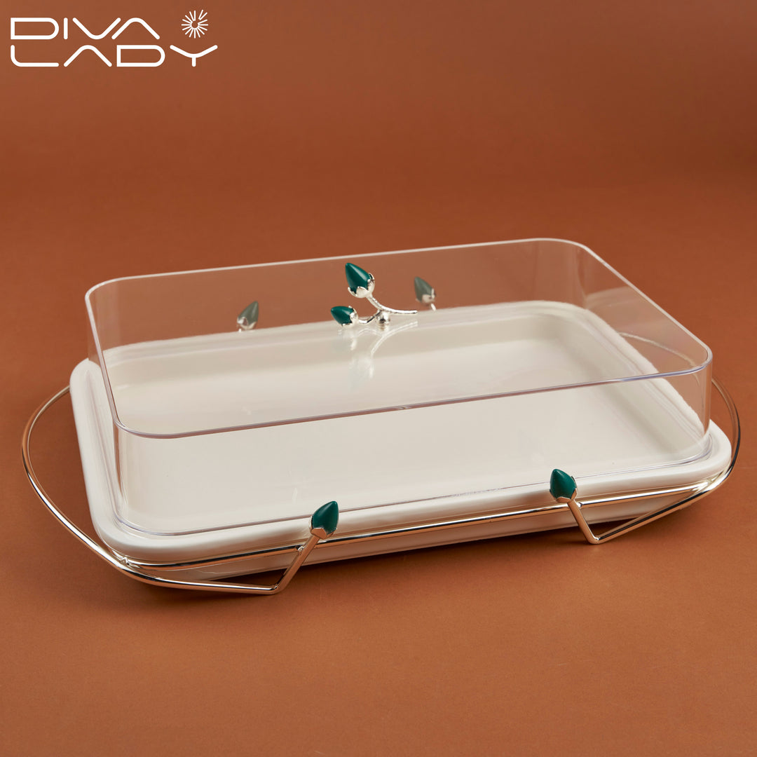 Large serving platter with lid