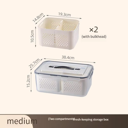 علبة حفظ وتنظيم الخضار مع سلة تصريف