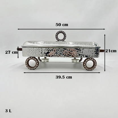 سخان تقديم طعام بغطاء زجاجي