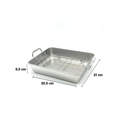 صينية تحميص من الألومنيوم مع رف