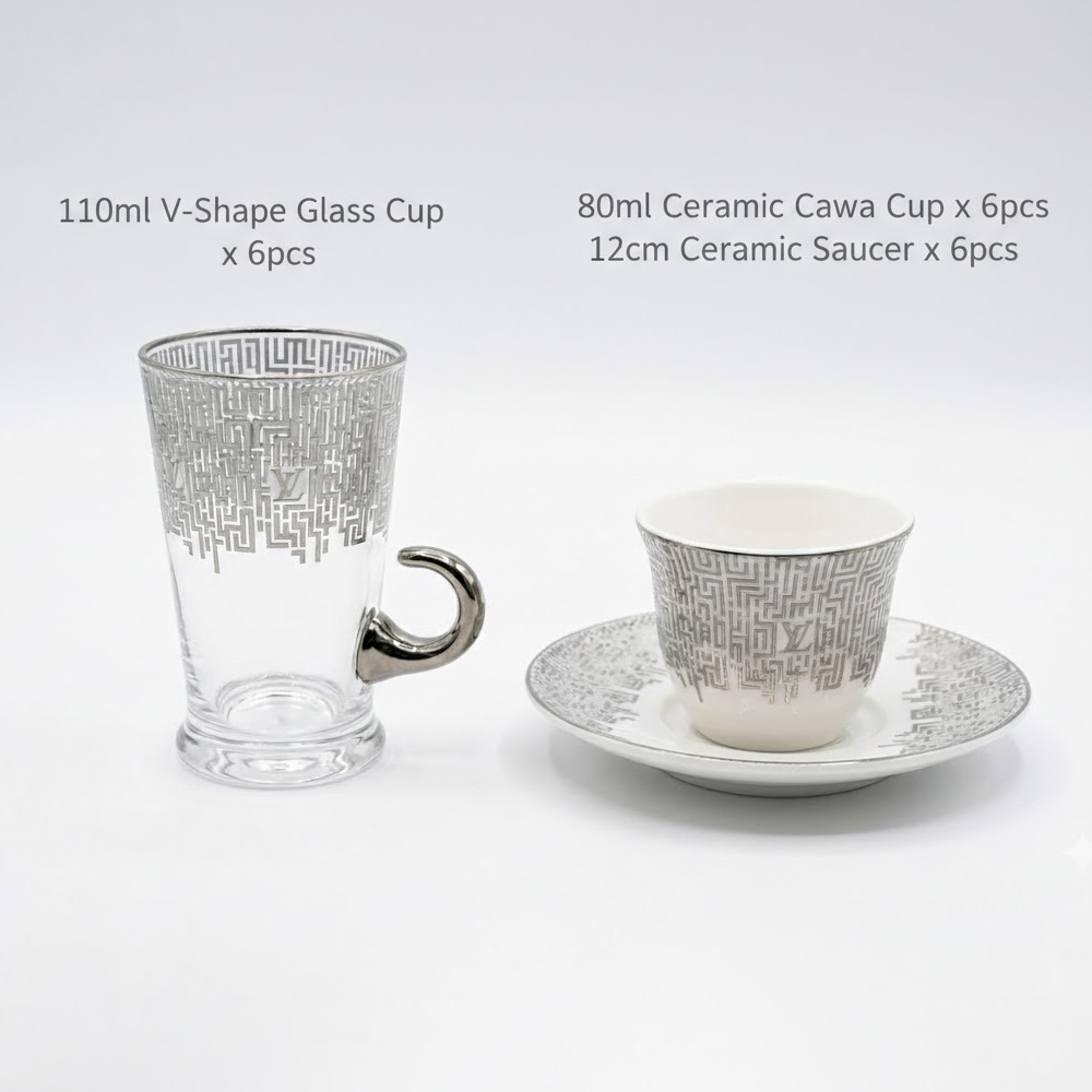 طقم استكانة وفنجان 18قطعة