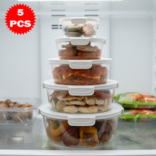 طقم علب حفظ الطعام محكمة الإغلاق 5 أحجام