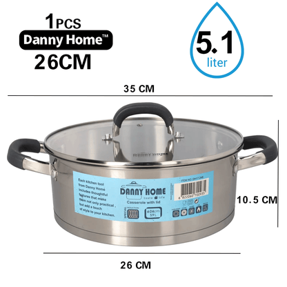 قدر طبخ ستانلس ستيل بغطاء