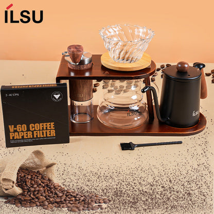 مجموعة ماكينة صنع القهوة المحمولة من ILSU - 6 قطع