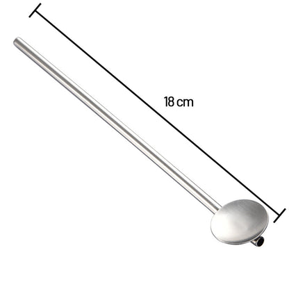 ملعقة قش من الفولاذ