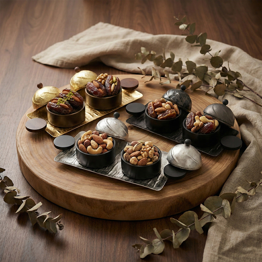 صينية تقديم مستطيلة مع وعائين Alkuwaity Al Awal الكويتي الأول