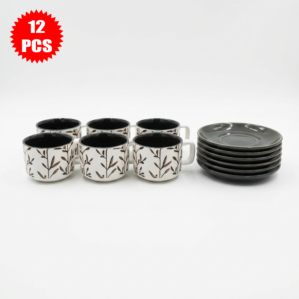 طقم فناجين وصحون قهوة 12 قطعة Diva Lady