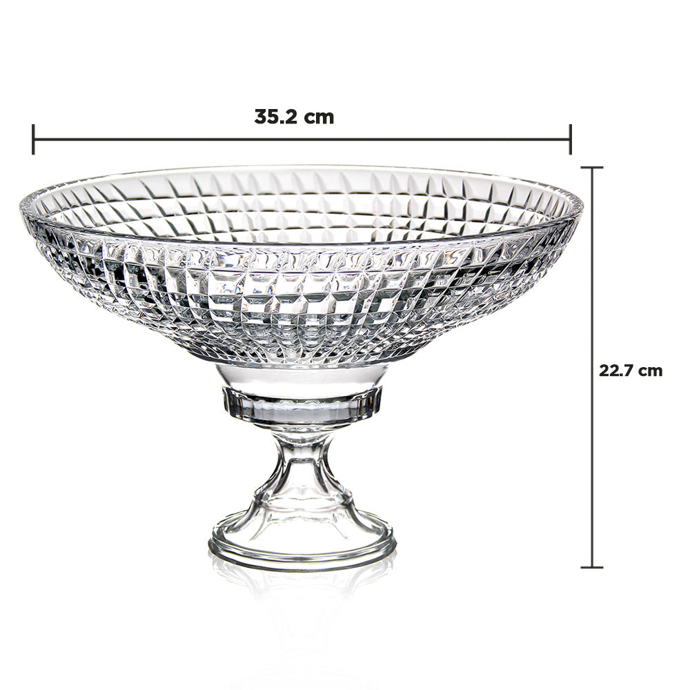 وعاء تقديم مع قاعدة كريستالية - 35.2 سم