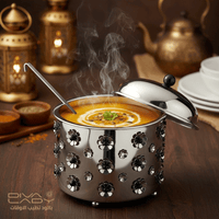 وعاء شوربة معدني فاخر بزخارف ورد من ديفا ليدي