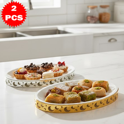 40x30 طبق تقديم وسط مع حامل معدني