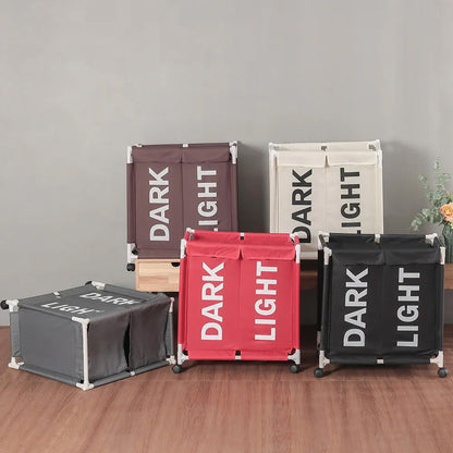 سلة غسيل مزدوجة الأقسام