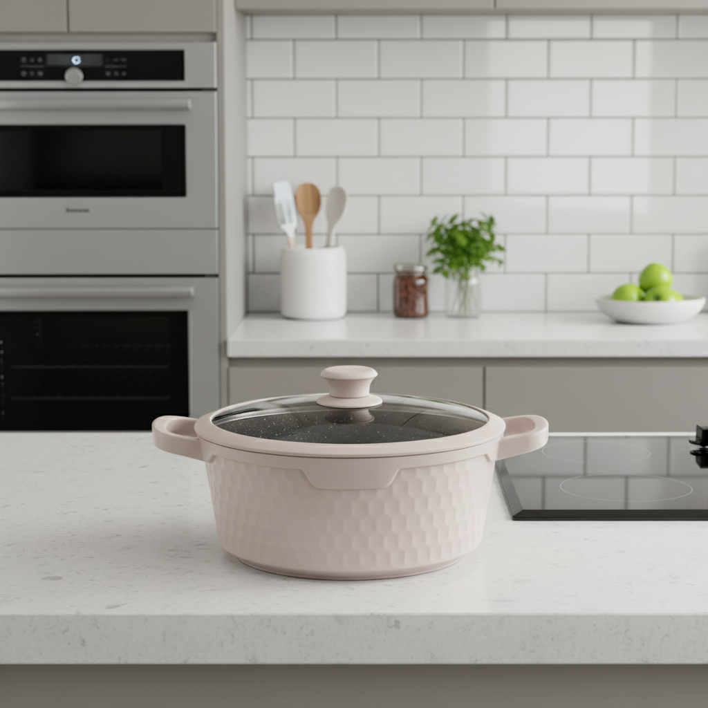 طقم طاجن وأواني طهي جرانيتية غير لاصقة 5 قطع