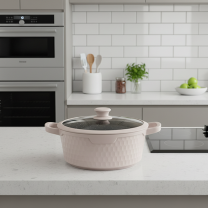 طقم طاجن وأواني طهي جرانيتية غير لاصقة 5 قطع