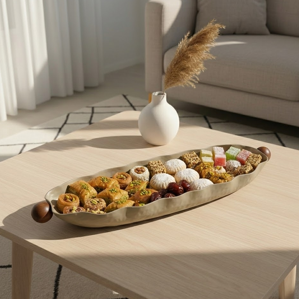 صينية تقديم بيضاوية كبيرة