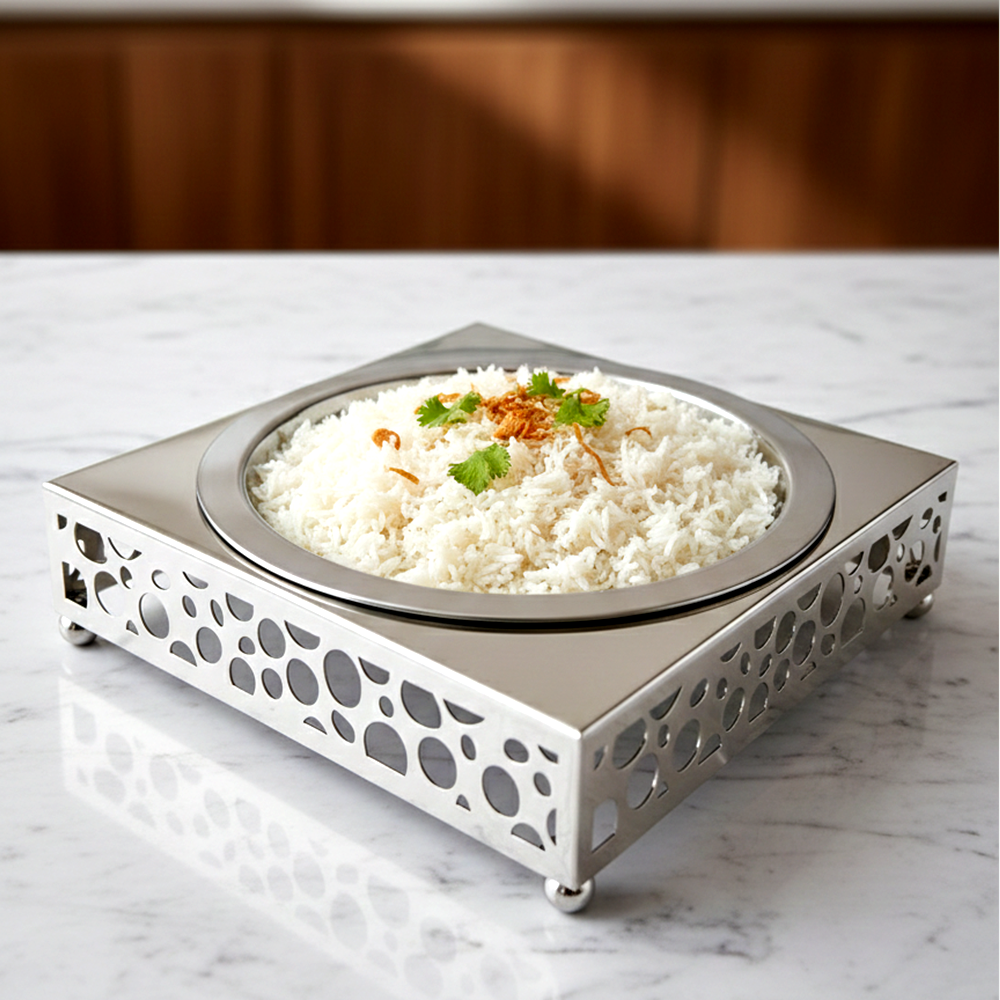 طبق تقديم أرز بقاعدة معدنية Diva Lady