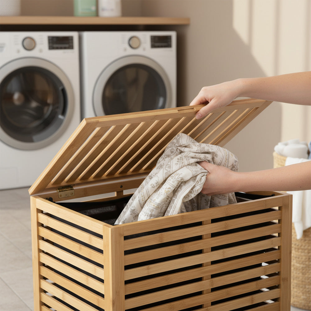 صندوق منظم منزلي من الخيزران