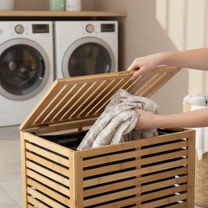 صندوق منظم منزلي من الخيزران