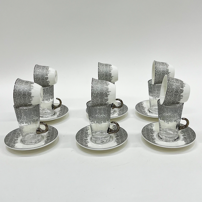 طقم استكانة وفنجان 18قطعة Diva Lady