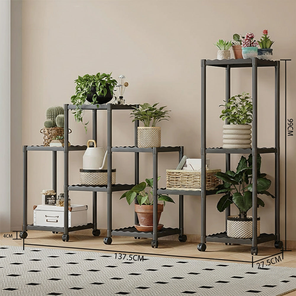 رف نباتات داخلي مع عجلات
