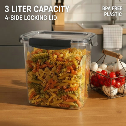 حافظة طعام بلاستيك بغطاء محكم