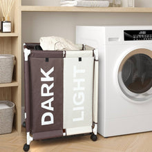 سلة غسيل مكونة من حجرتين مع غطاء