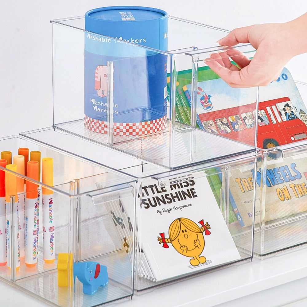 صندوق تخزين شفاف مع فواصل