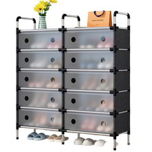 خزانة أحذية بواجهات سحب شفافة