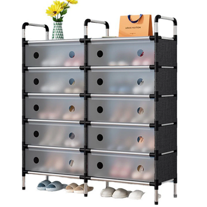 خزانة أحذية بواجهات سحب شفافة