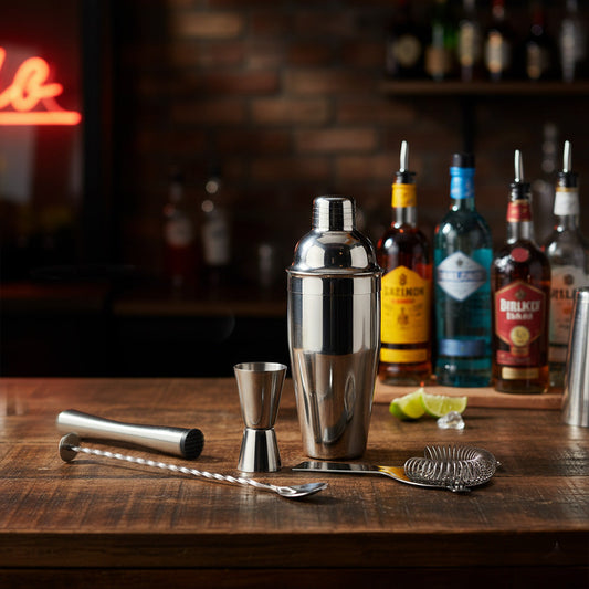 مجموعة شاكر كوكتيل من الفولاذ المقاوم للصدأ - 5 قطع