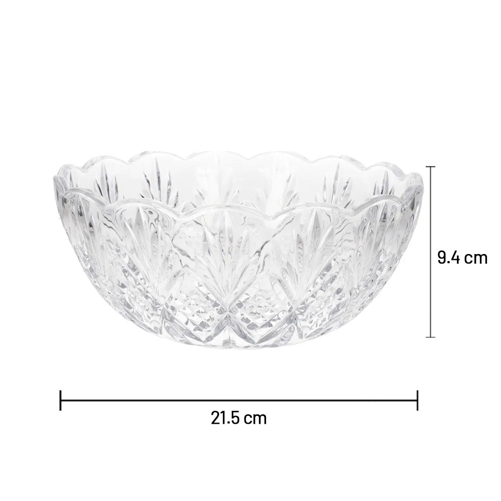 وعاء زجاجي محزز برسومات