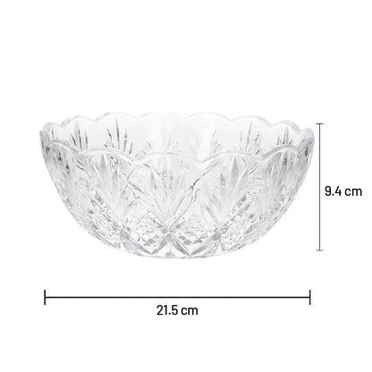 وعاء زجاجي محزز برسومات