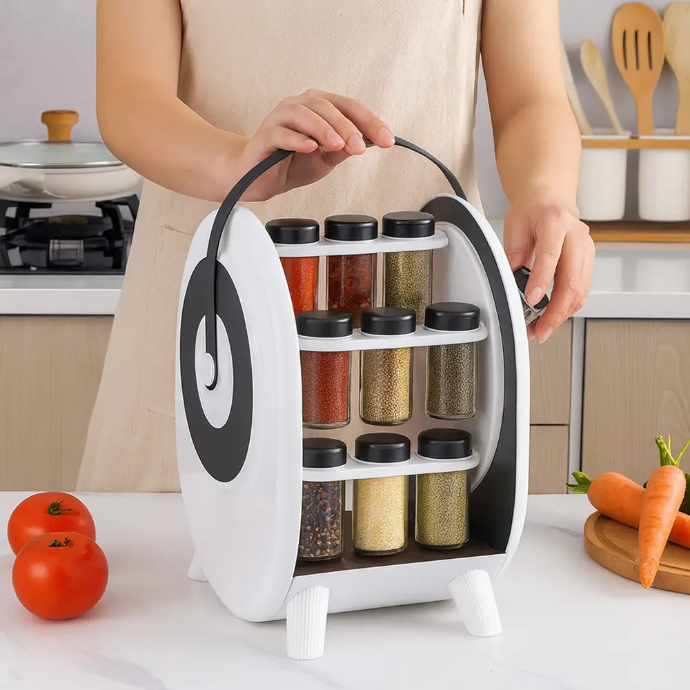 حامل التوابل الدوار 18 عبوة