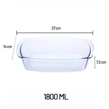 طبق فرن زجاجي مستطيل