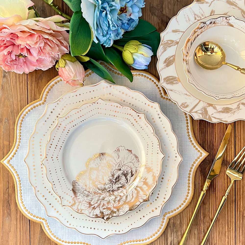 طقم أطباق مائدة فاخر 24 قطعة