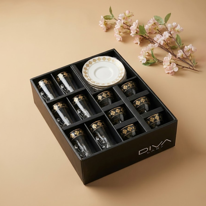 طقم استكانة وفنجان 18قطعة